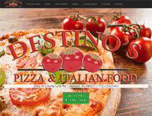 Tablet Screenshot of destinospizza.com
